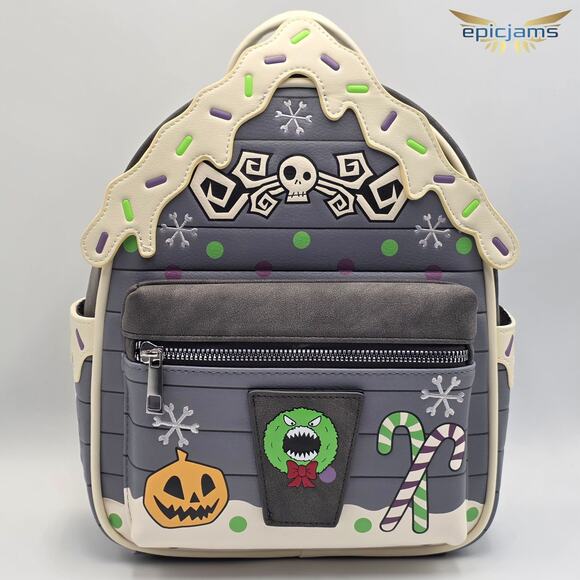 Disney Nightmare Before Christmas Jack & Sally Ginger Bread Mini Backpack Bag - Picture 1 of 6